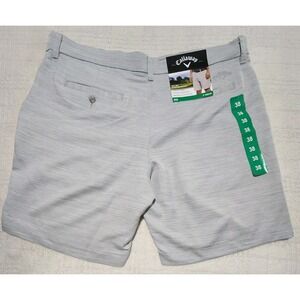 NWT Callaway Opti Dri Gray Moisture Wicking Golf Shorts Sz.38 UPF 50 Sun Protect